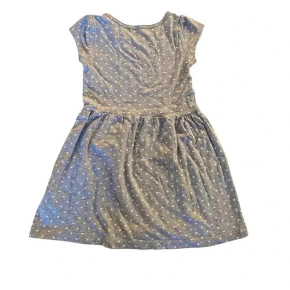 Carter's Set of 2 Girl Dresses Hearts Gray And  Colorful Stripe SZ 4T Cotton - Picture 3 of 9